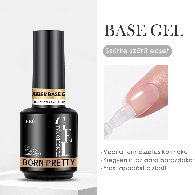 Born Pretty Base Coat 15 ml - Normál sűrűségű alapzselé