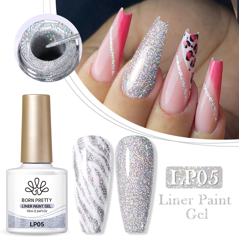 Born Pretty Liner Paint Gel 10 ml - LP05 - Holo ezüst