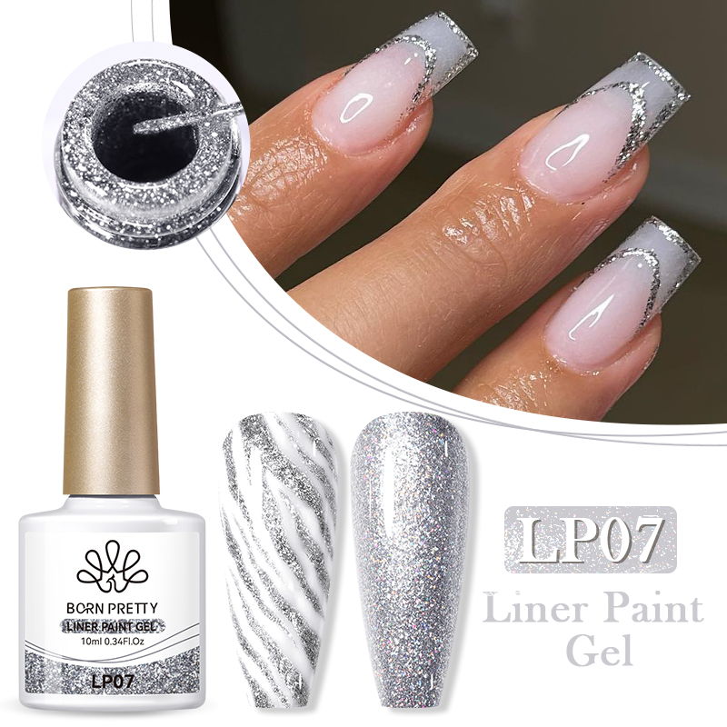 Born Pretty Liner Paint Gel 10 ml - LP07 - Ezüst