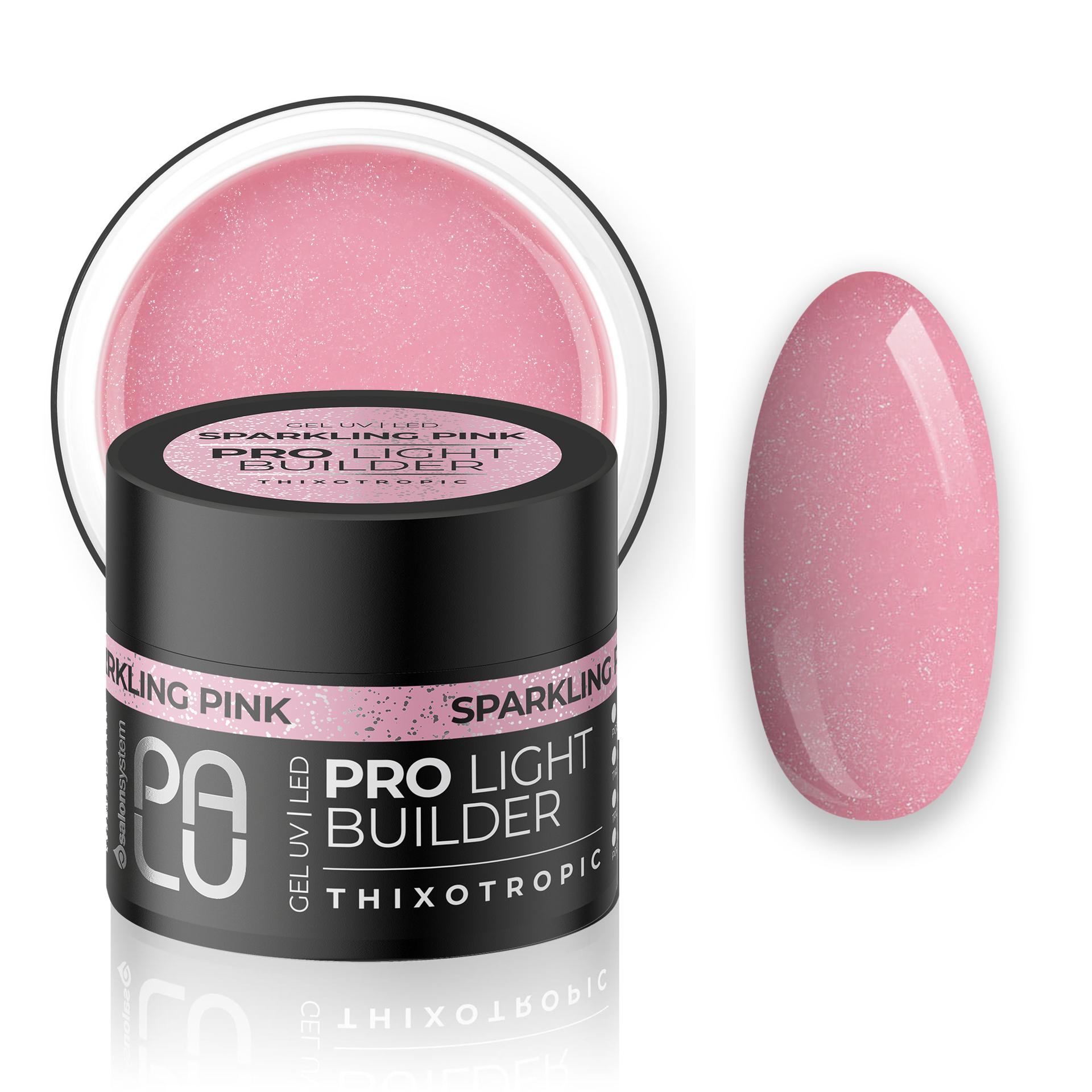 PALU Pro Light Builder építőzselé 45g - Sparkling Pink