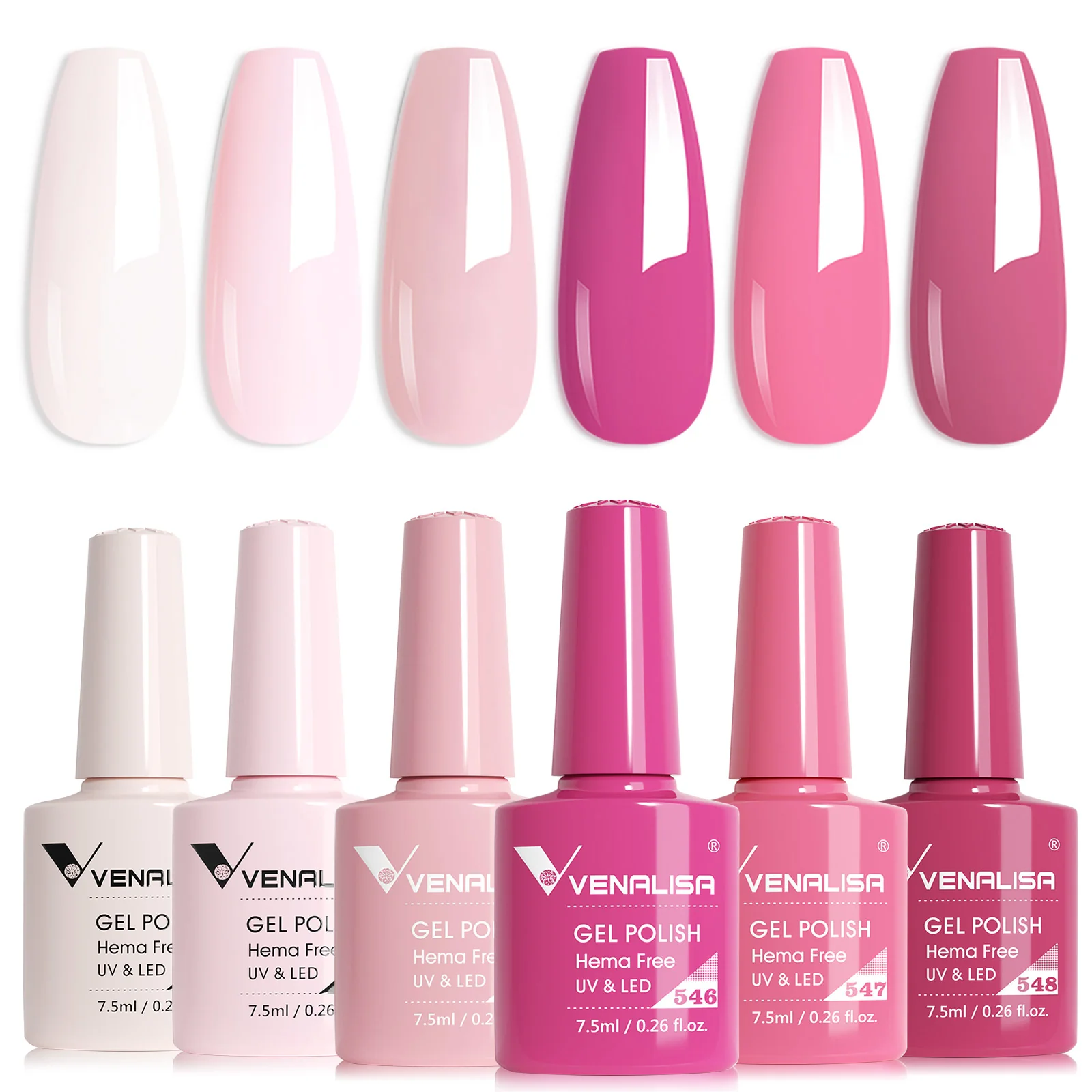 Venalisa 6 db-os UV/LED Gél lakk szett - Pink Memories - Hema Free - 2232