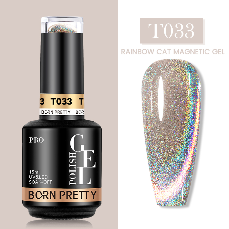 BORN PRETTY PRO UV/LED gél lakk 15 ml - T033 - Rainbow Cat Eye