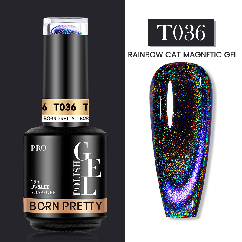 BORN PRETTY PRO UV/LED gél lakk 15 ml - T036 - Rainbow Cat Eye