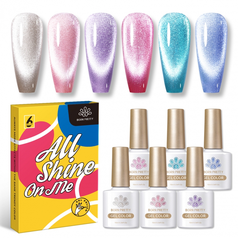 BORN PRETTY UV/LED gél lakk szett - Sea Blue Cat Magnetic - 6x10 ml