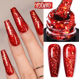 Born Pretty Pro UV/LED HEMA FREE gél lakk 15 ml - C060 - Red Sequins