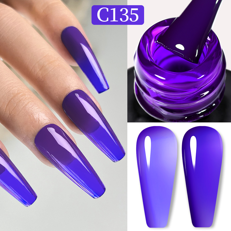 Born Pretty Pro UV/LED HEMA FREE gél lakk 15 ml - C135 - Jelly True Purple