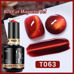 BORN PRETTY PRO UV/LED gél lakk 15 ml - T063 - Red Cat Magnetic Gel