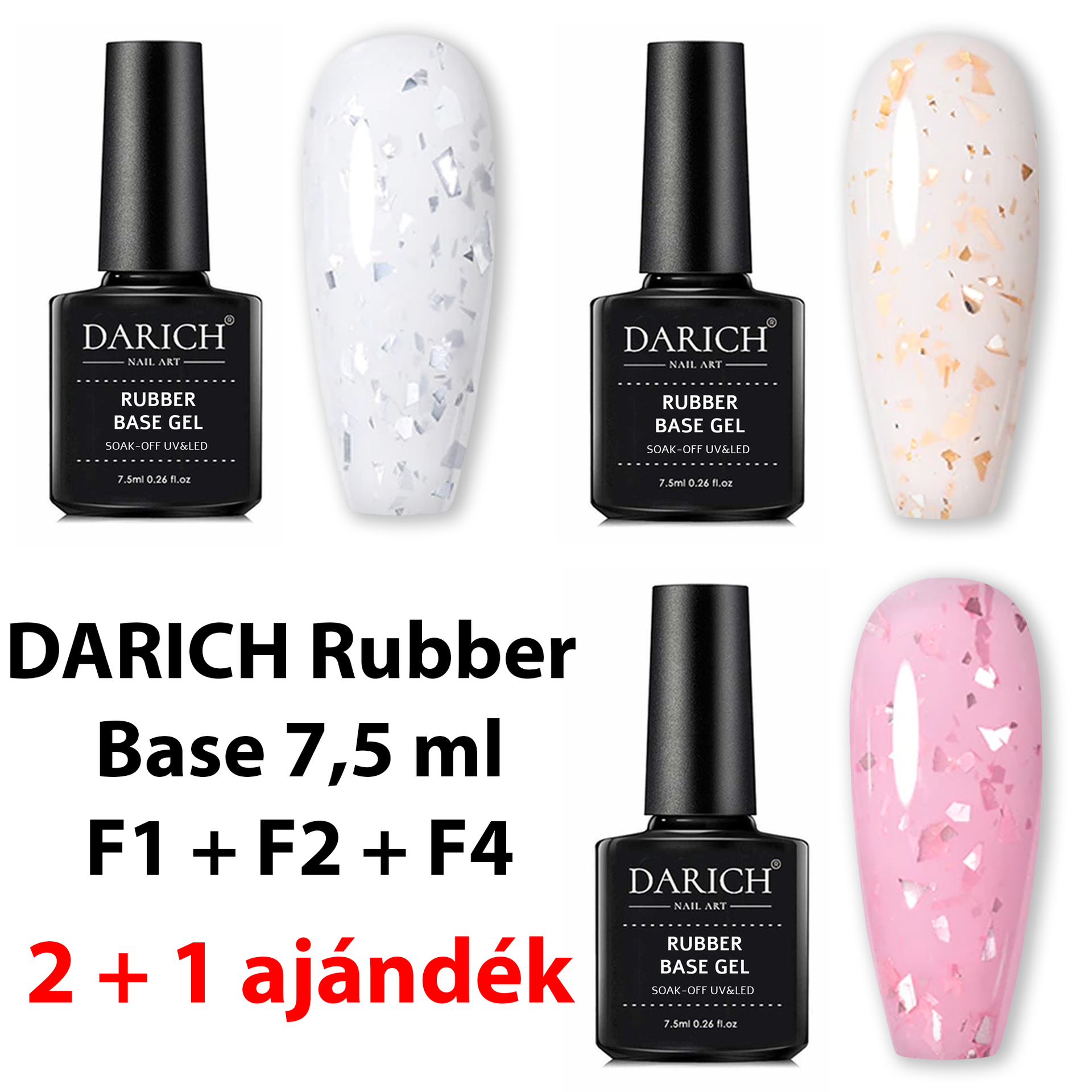 (2+1 AKCIÓ) DARICH Rubber Base Gél - F1 + F2 + F4 - 1 termék AJÁNDÉK‼️