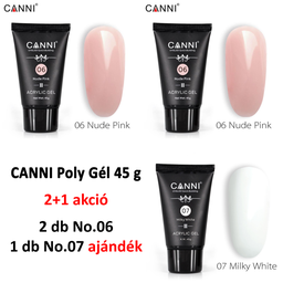 (2+1 AKCIÓ) CANNI Poly Gél - 2 db x 45g No.06-os + 1 db x 45g No.07-es AJÁNDÉK‼️