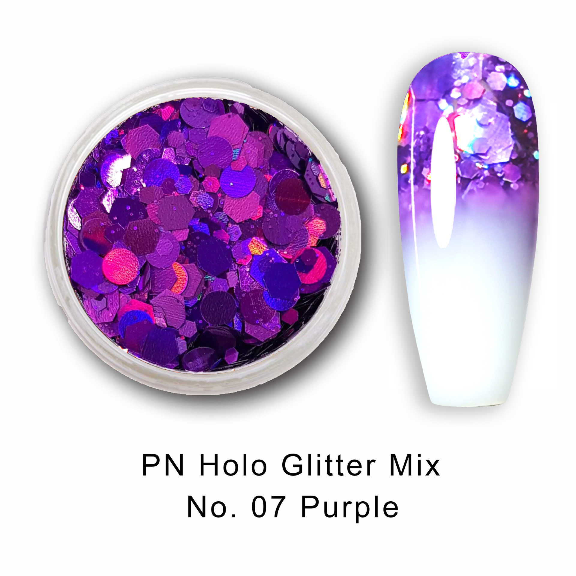 PN Holo glitter mix No.07 Purple