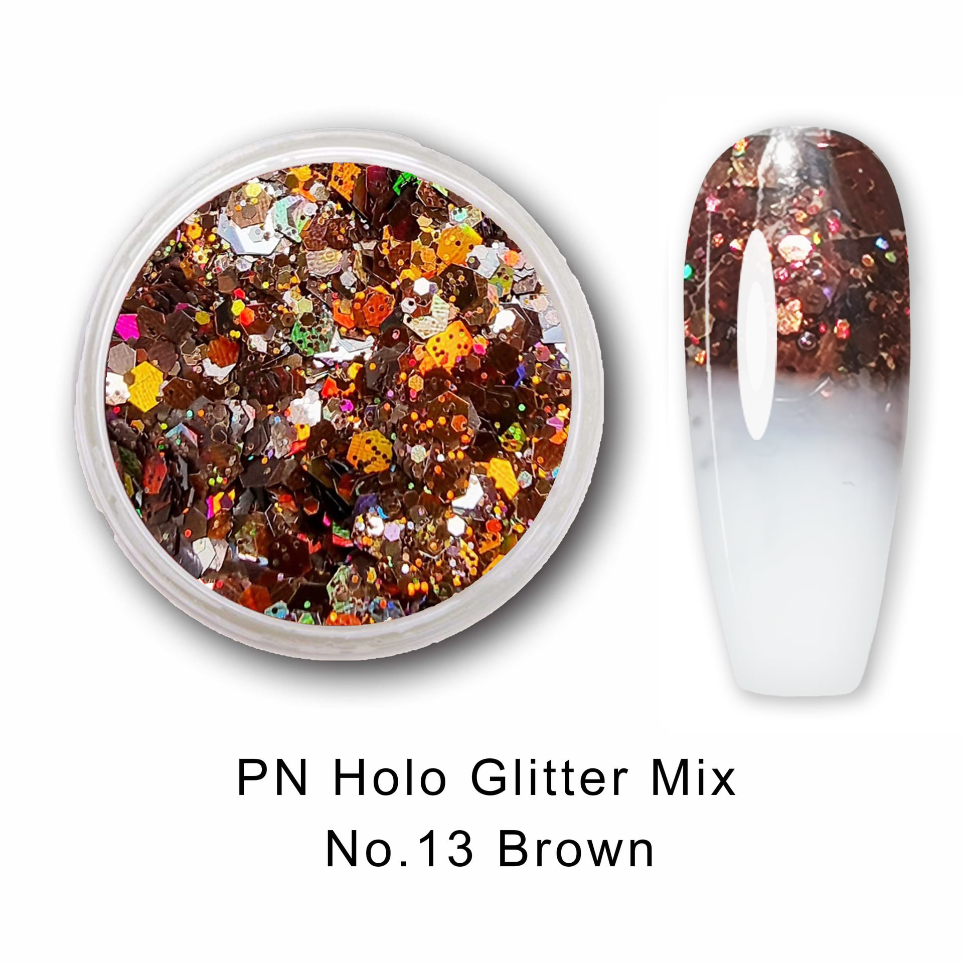 PN Holo glitter mix No.13 Brown