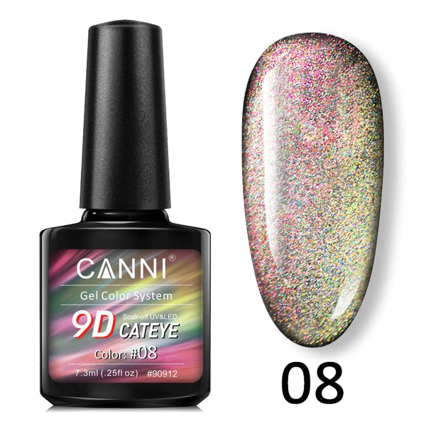 CANNI Cat Eye 9D gél lakk 08 - MACSKASZEM EFFEKT - 7.3 ml