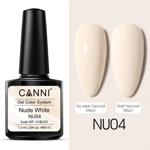 CANNI Nude White UV/LED gél lakk 7.3 ml No. NU04