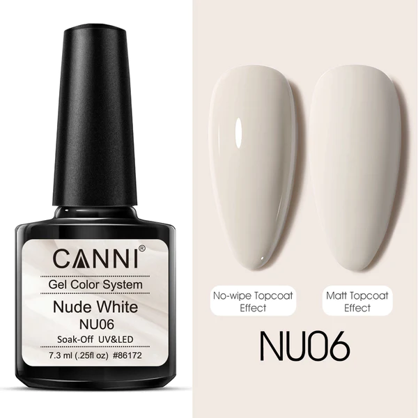 CANNI Nude White UV/LED gél lakk 7.3 ml No. NU06