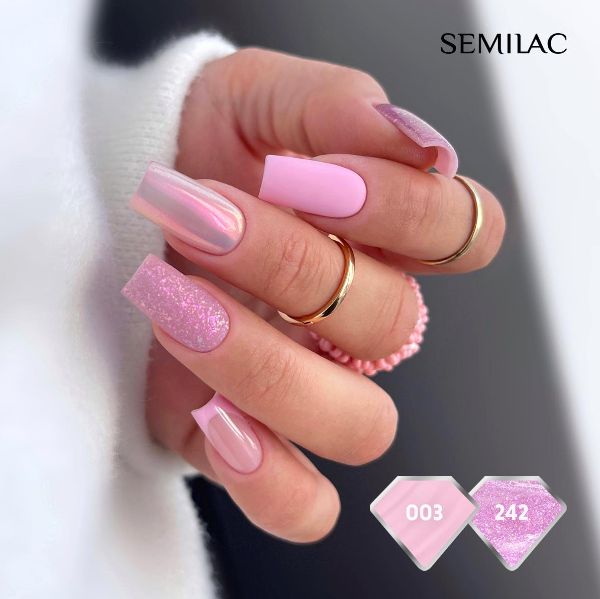 SEMILAC UV/LED Gél Lakk 7ml - 003 - Sweet Pink