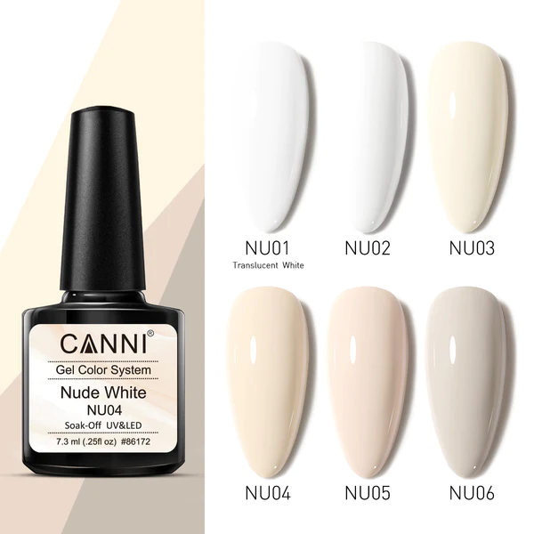 CANNI Nude White UV/LED gél lakk 7.3 ml No. NU01