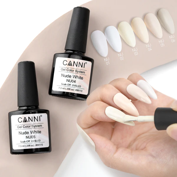 CANNI Nude White UV/LED gél lakk 7.3 ml No. NU01