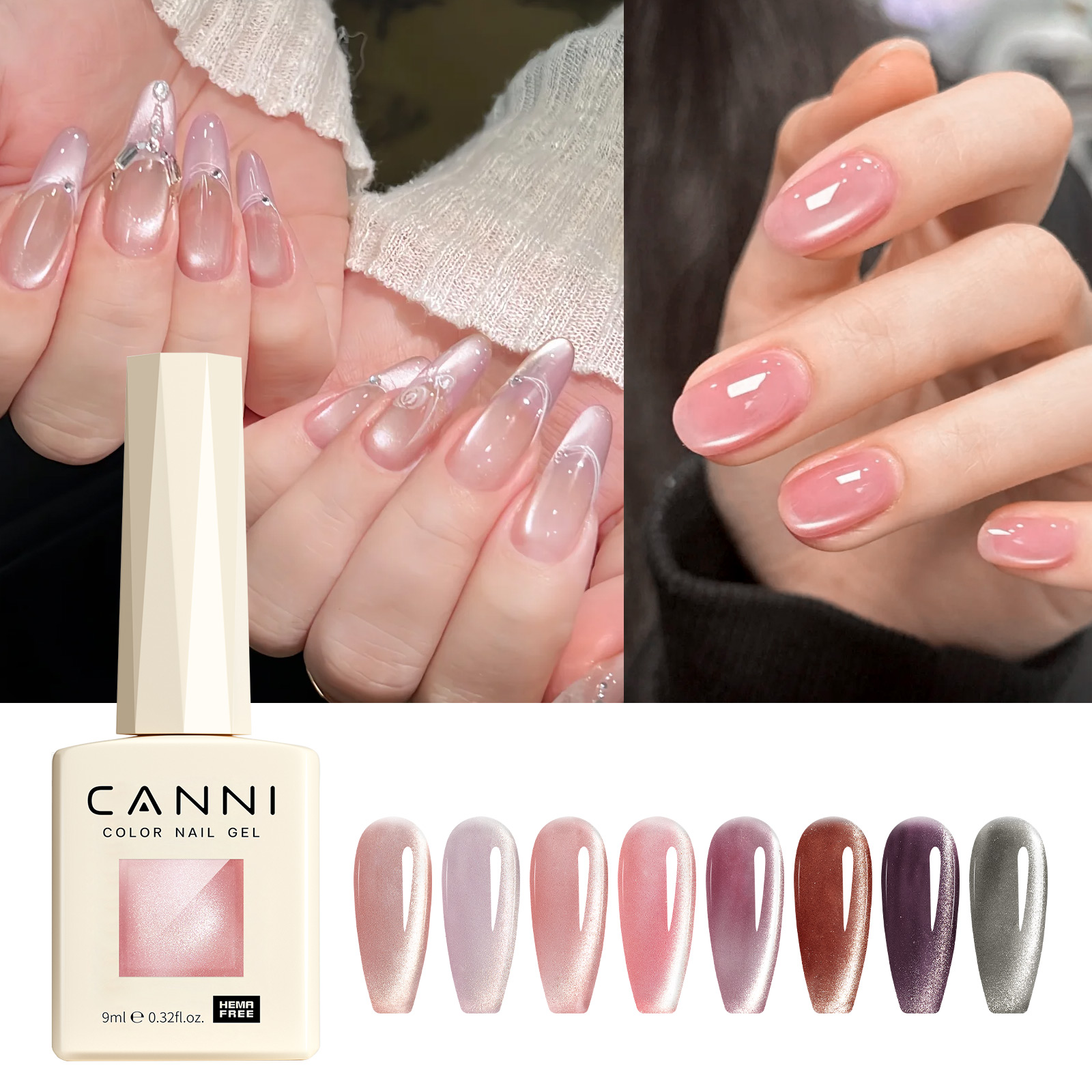 CANNI HEMA FREE  szett 8x9ml - Shimmer Velvet Collection