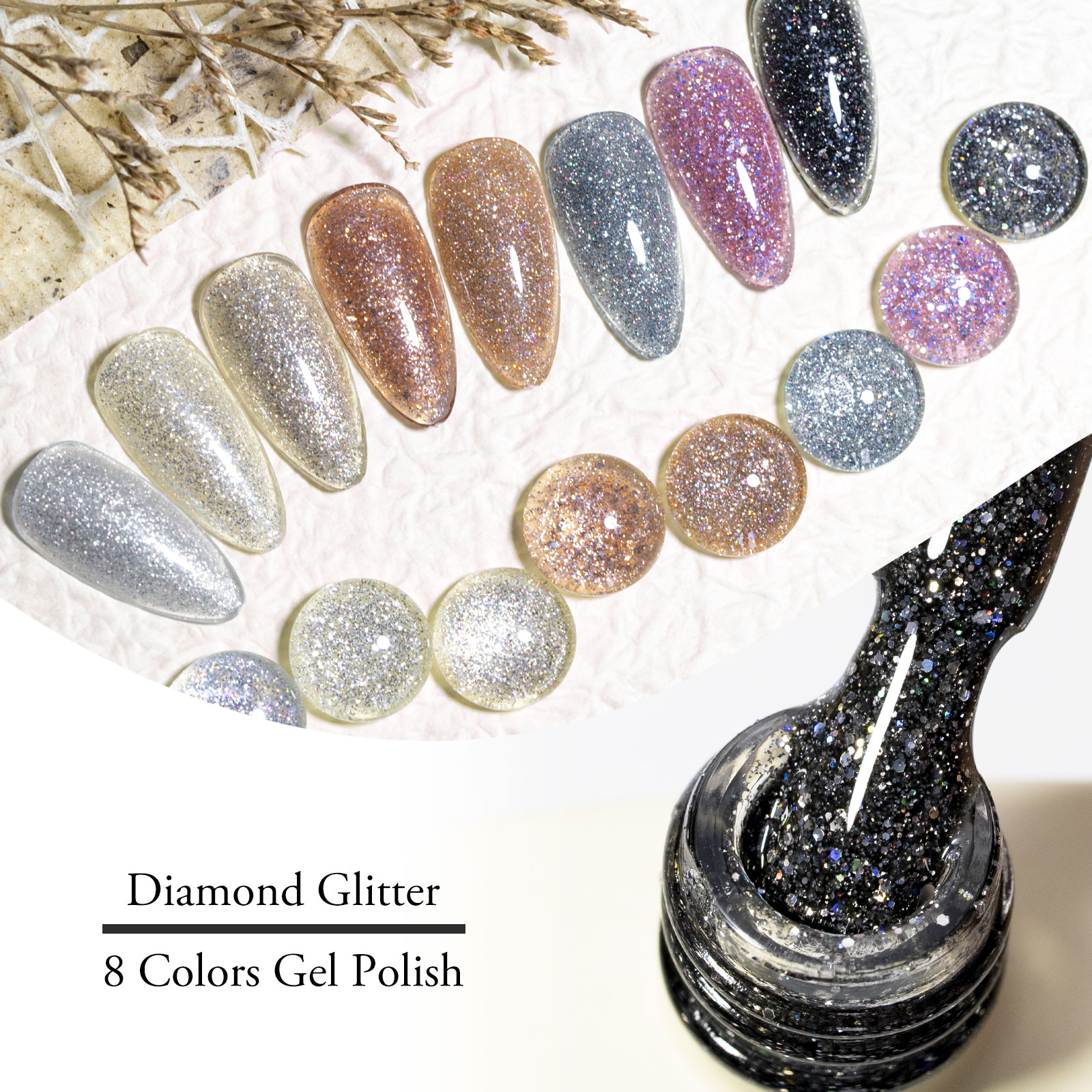 CANNI HEMA FREE  szett 8x9ml - Diamond Glitter Collection