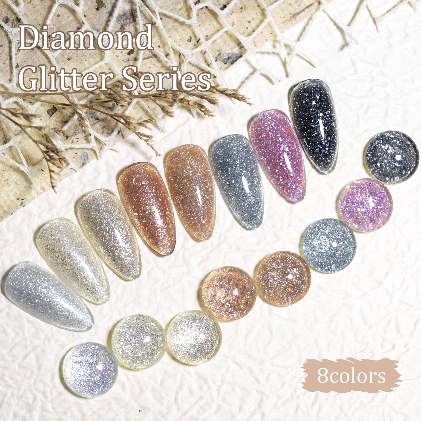 CANNI HEMA FREE  szett 8x9ml - Diamond Glitter Collection