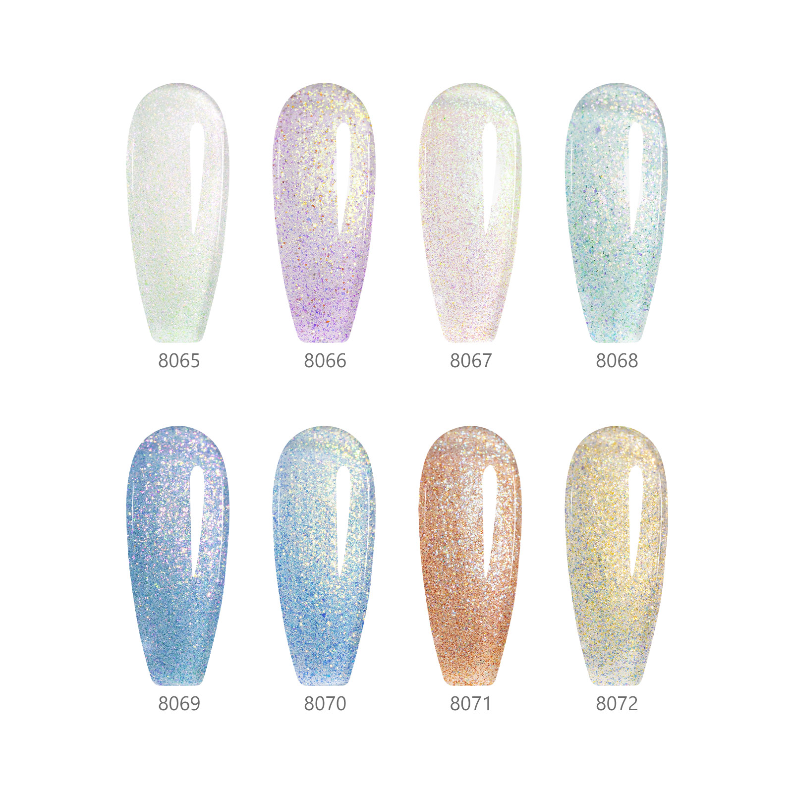 CANNI HEMA FREE  szett 8x9ml - Aurora Glitter Collection