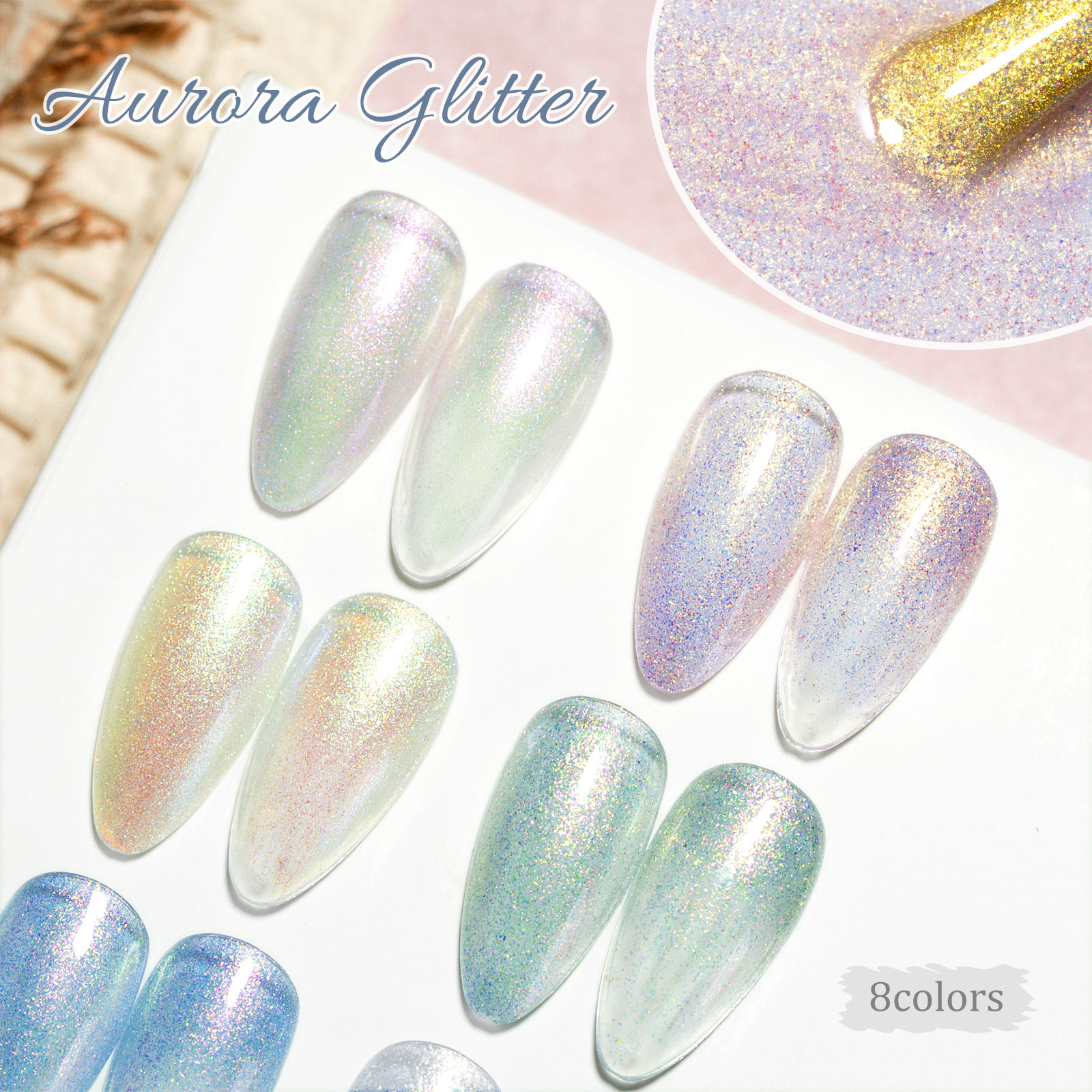 CANNI HEMA FREE  szett 8x9ml - Aurora Glitter Collection